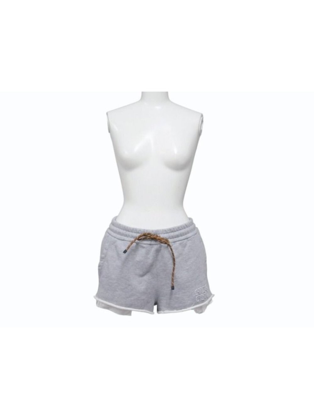 Miu Miu Shorts Cotton Fleece Gray Wool